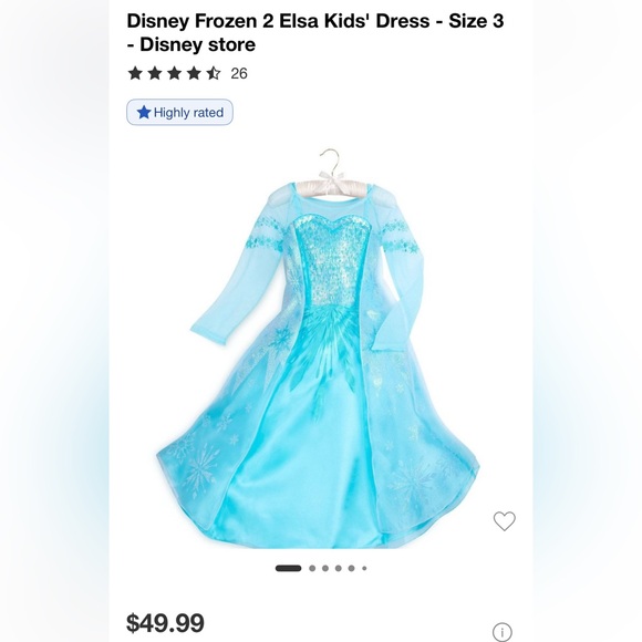 NEW Disney Frozen Elsa Costume Dress - Light Blue - Picture 1 of 6